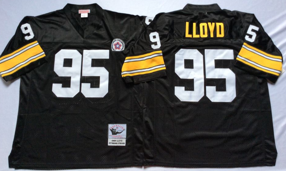 Men NFL Pittsburgh Steelers 95 Lloyd black Mitchell Ness jerseys
